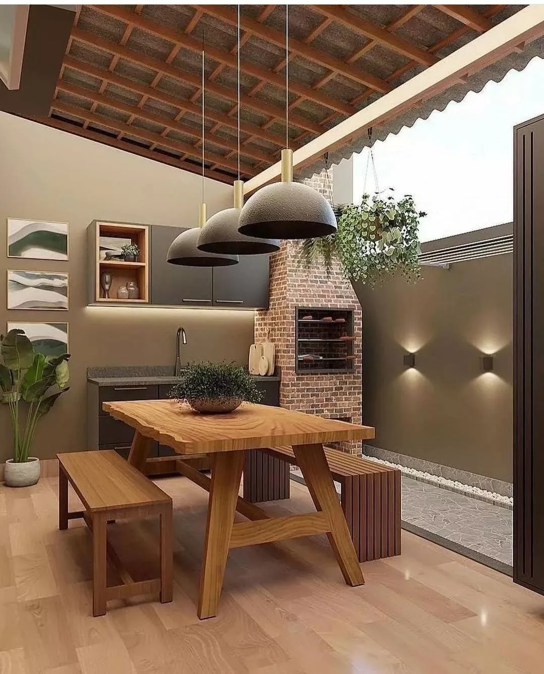 O Trio Essencial: Churrasqueira, Bancada e Pia - inspiração 2