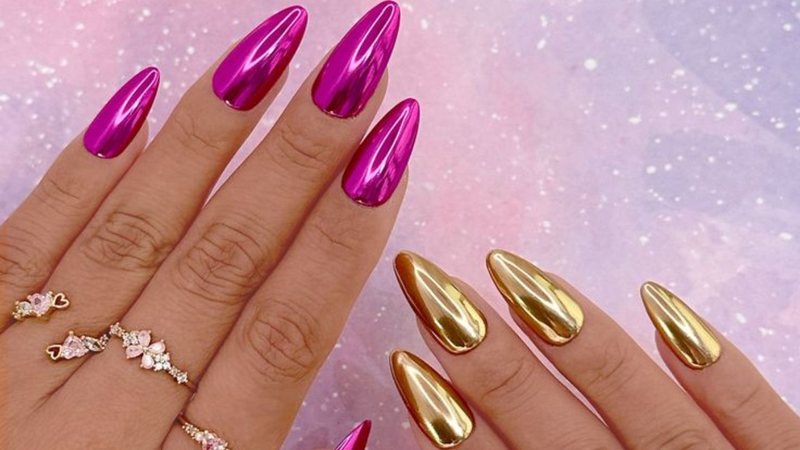 Cores Que Brilham Mais: A Paleta de Cores das Unhas Espelhadas - inspiração 1