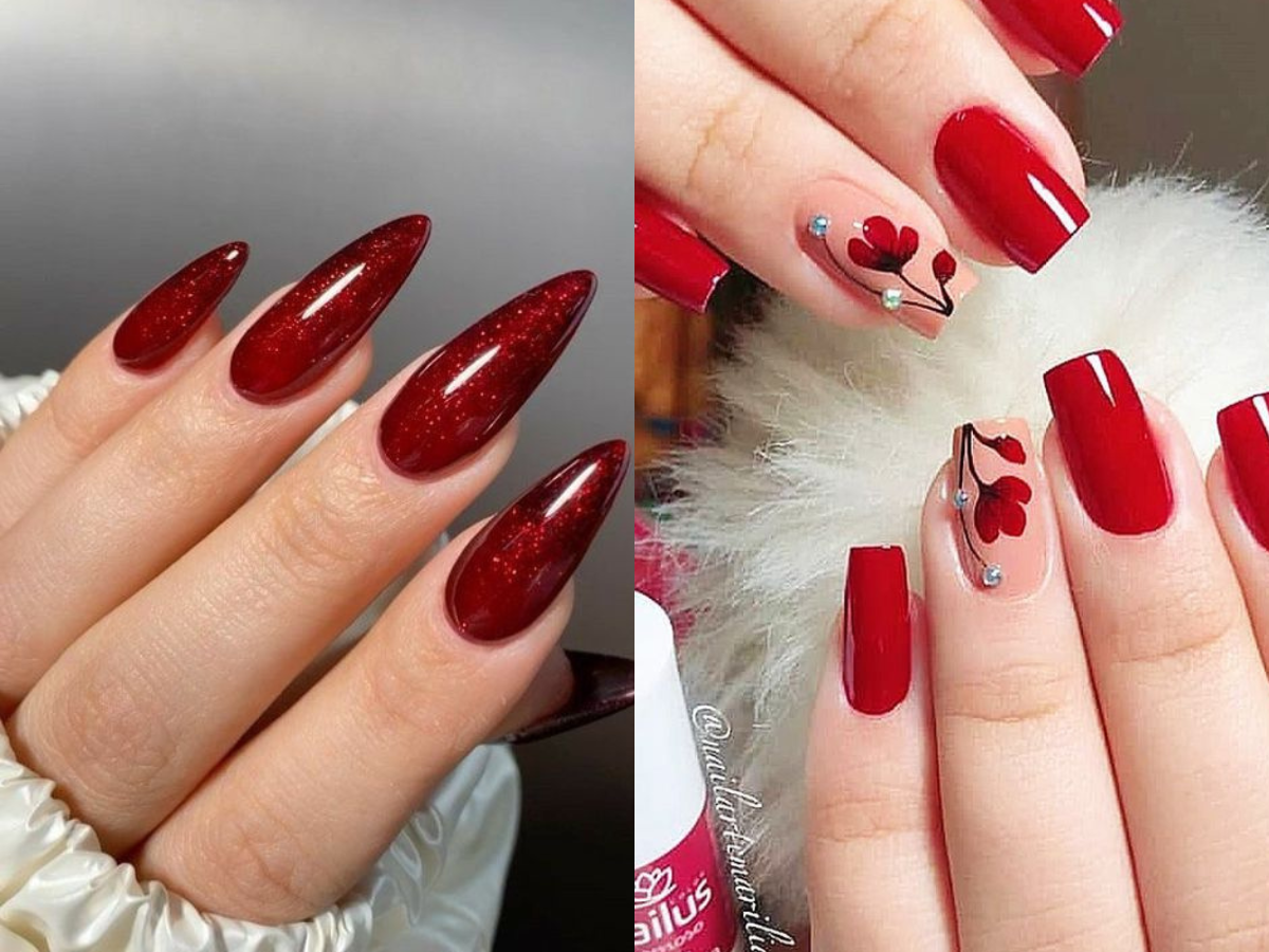 Combinando Vermelho nas Unhas com Maquiagem e Acessórios - inspiração 2