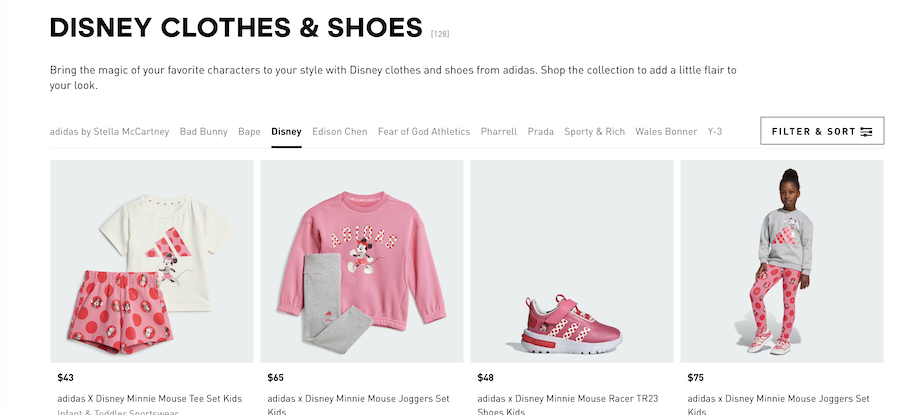 Adidas tênis colecionáveis Disney
