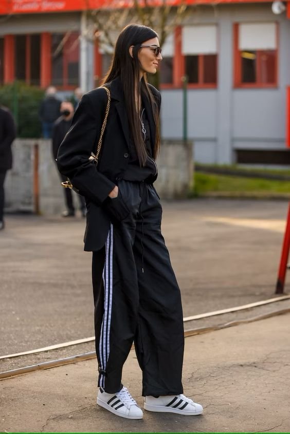 looks adidas preto e branco feminino