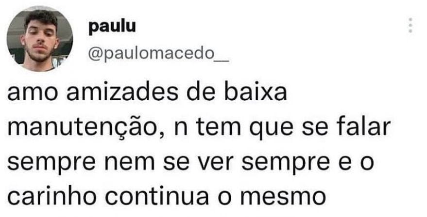 amizades de baixa manutenção