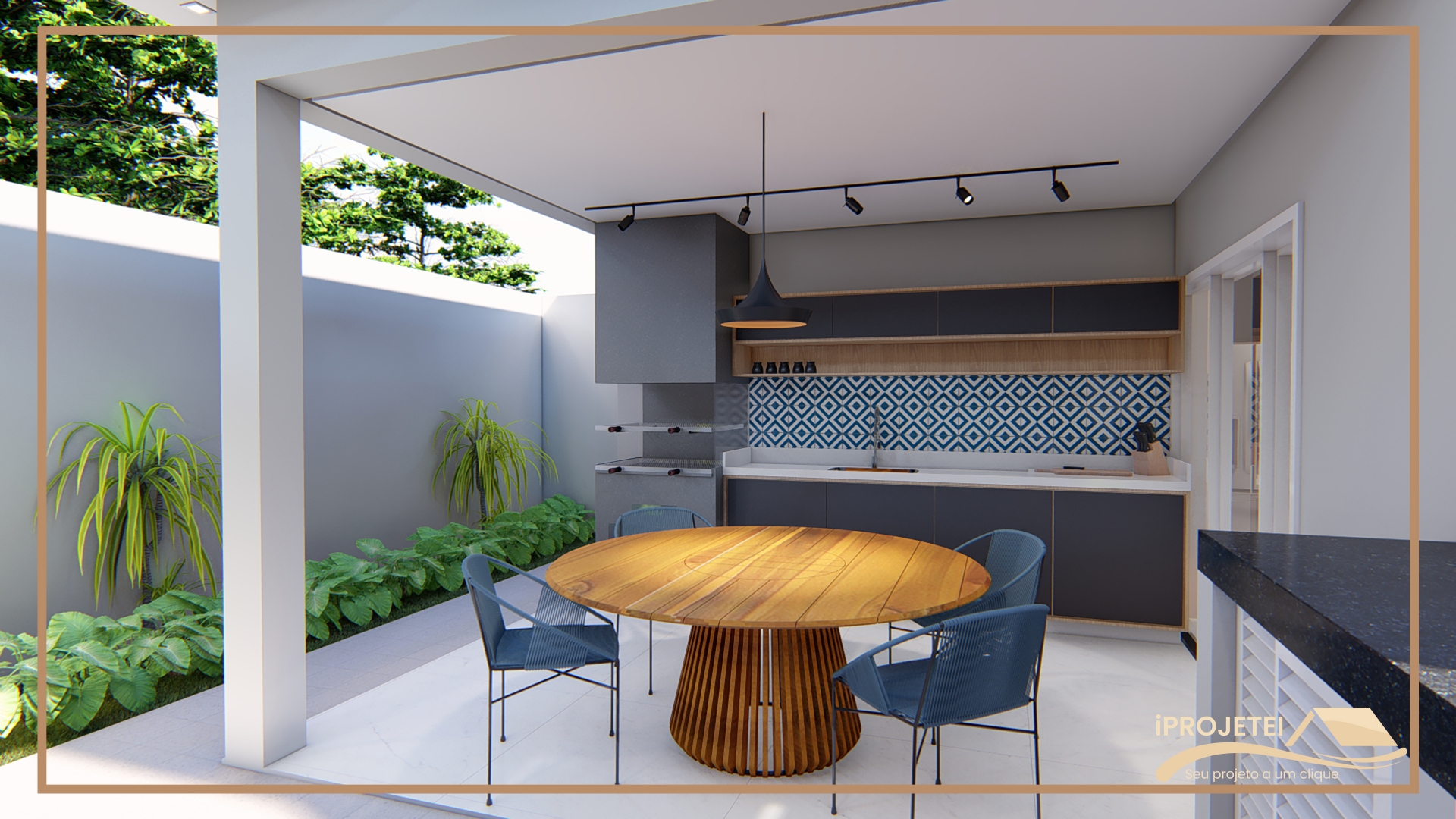 projeto sobrado moderno area gourmet