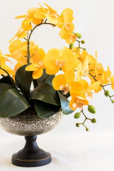 Arranjos de mesa de jantar com orquídeas