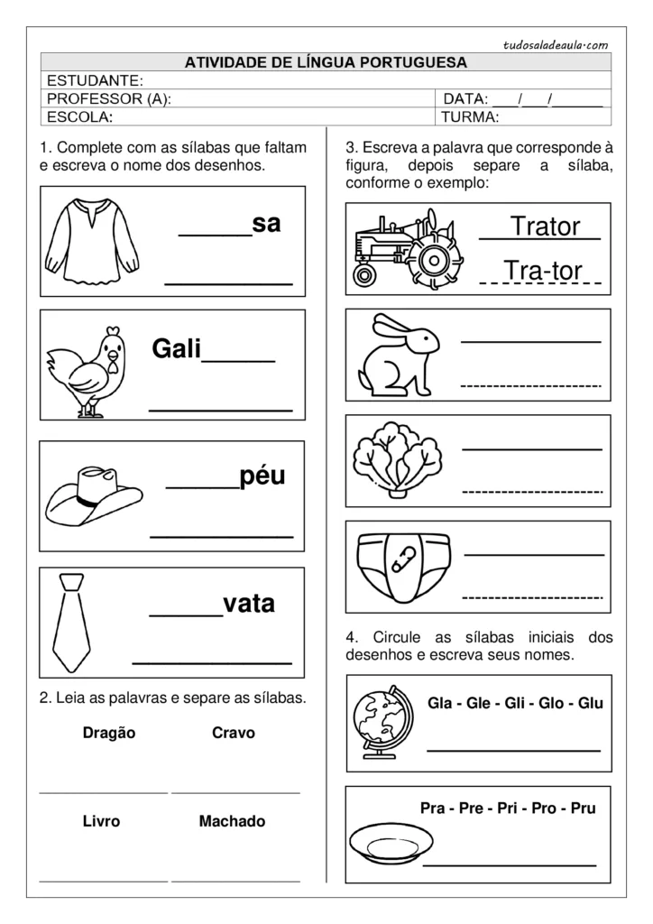 atividades de alfabetização 2 ano para imprimir grátis