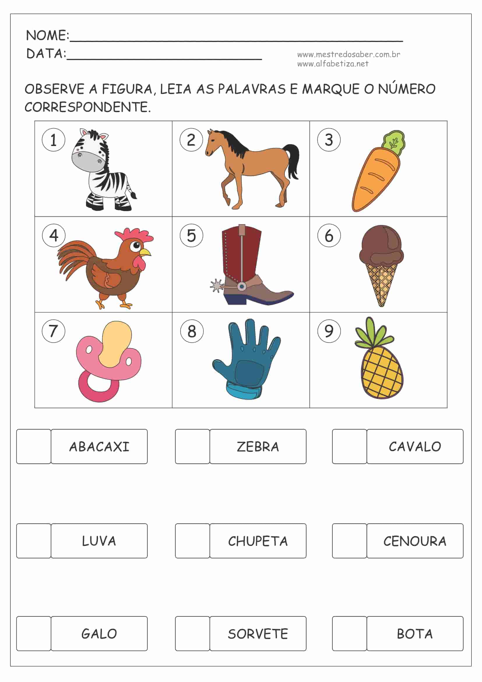 fichas de atividades 2 ano alfabetização