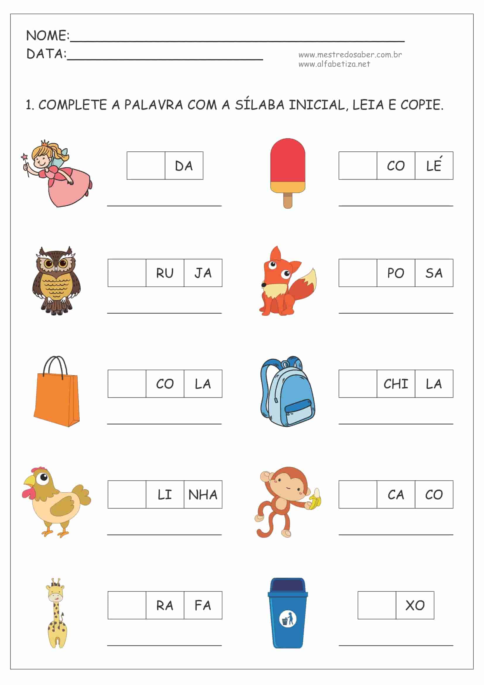 atividades de alfabetização 2 ano para imprimir online