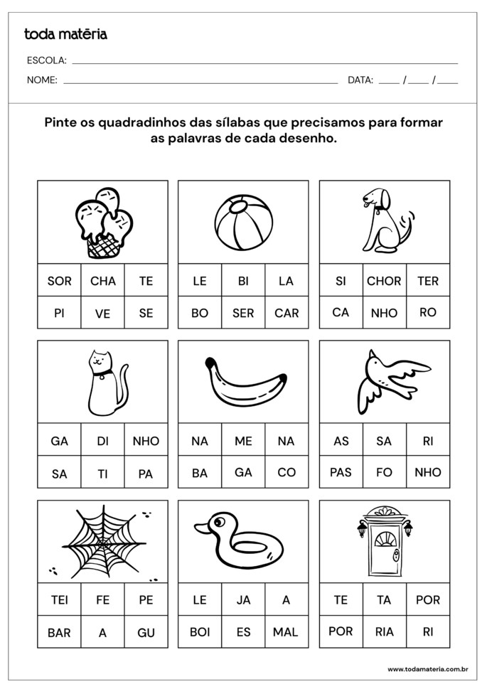 atividades de alfabetização 2 ano para imprimir online