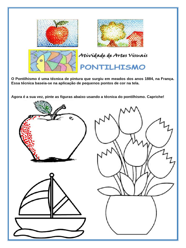 atividade pontilhismo infantil