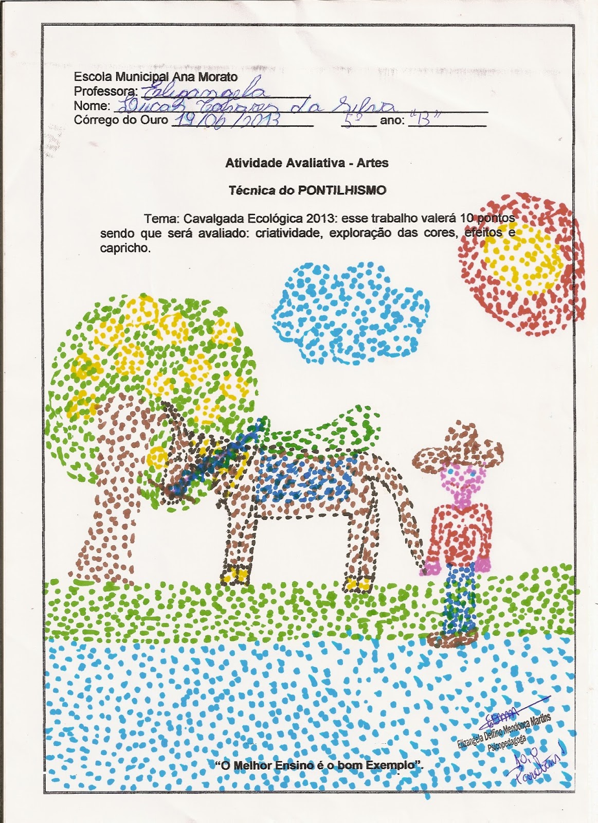 atividade pontilhismo infantil