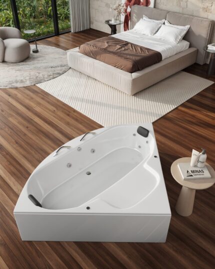 Banheira de canto com hidromassagem