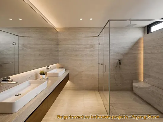 banheiro travertino romano polido
