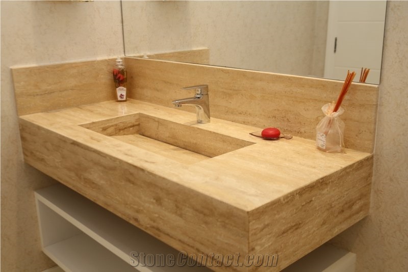 revestimento travertino romano banheiro