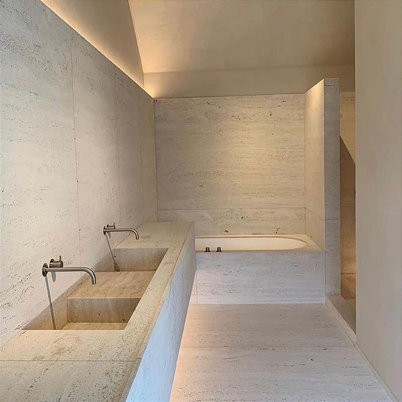 travertino romano em lavabo