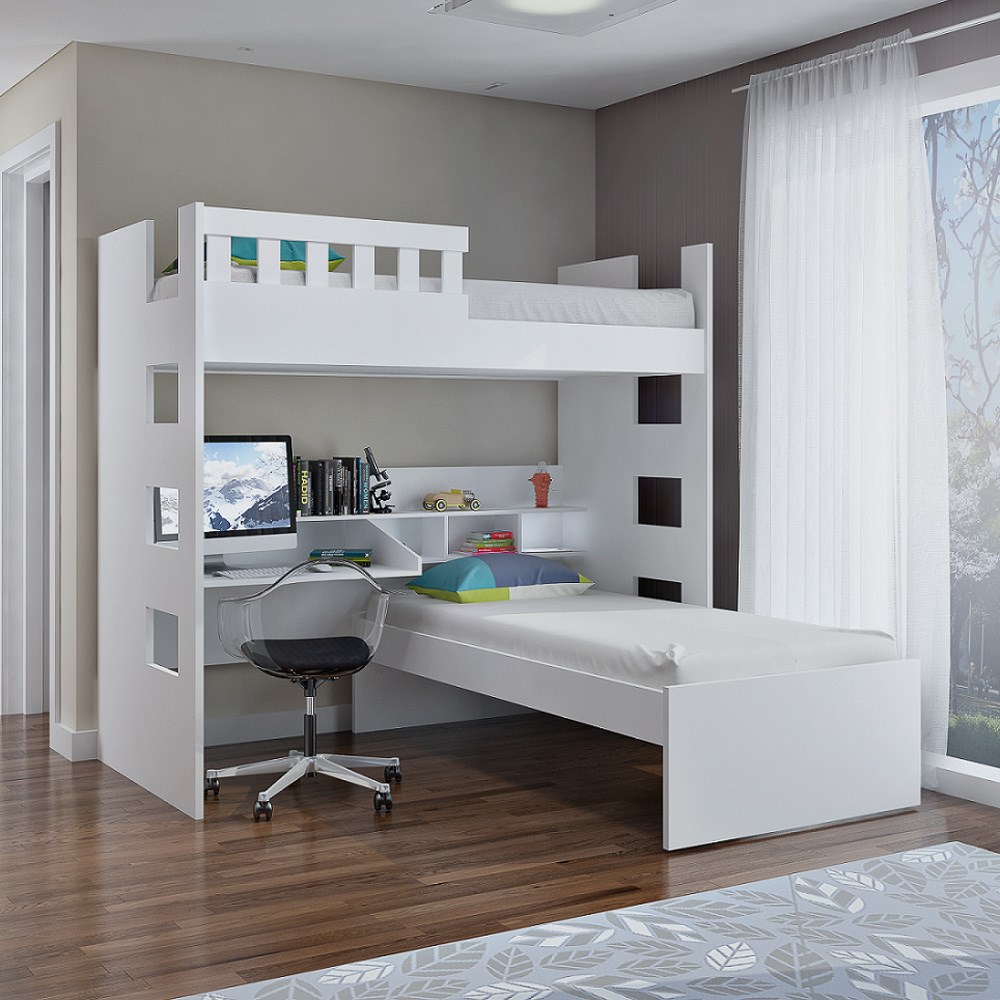 Beliche em L para quarto pequeno