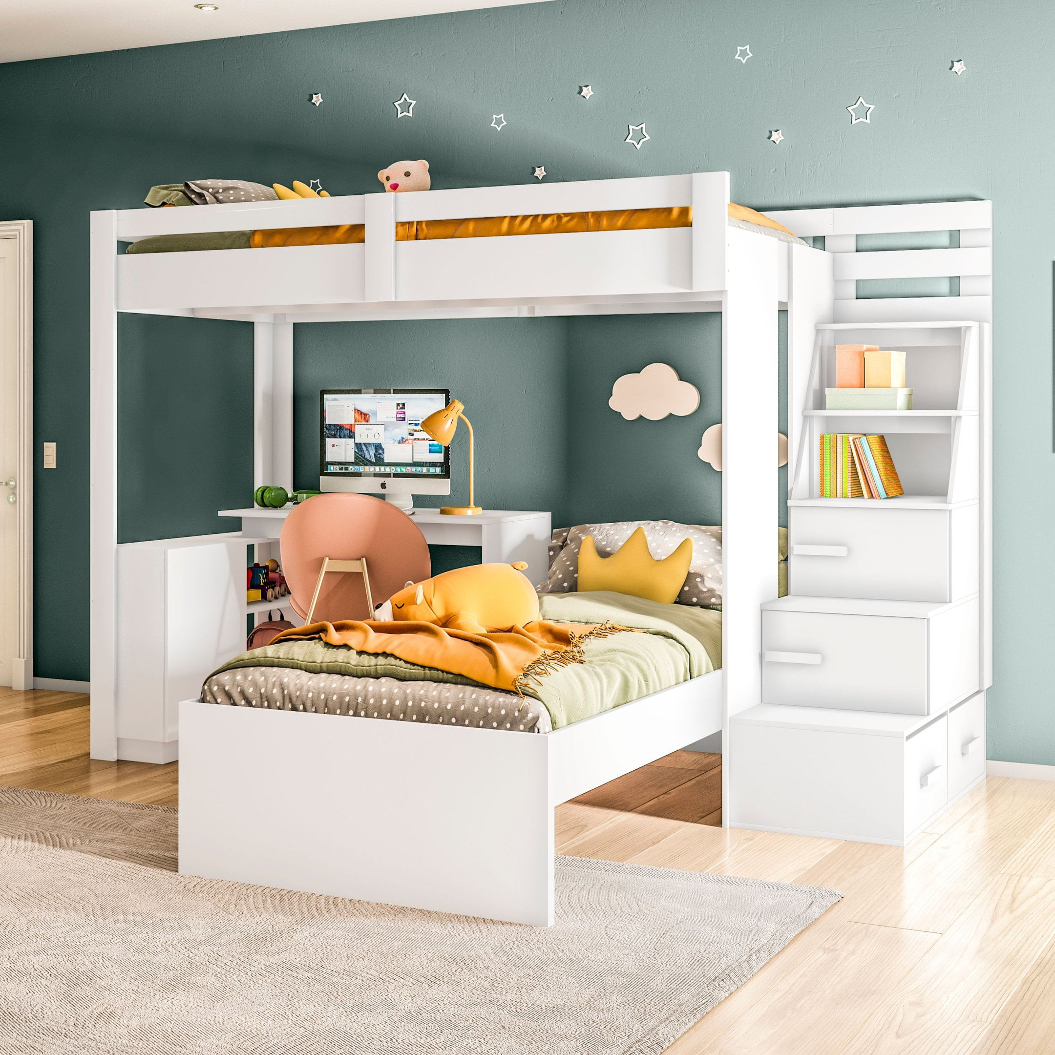 Beliche em L para quarto compartilhado