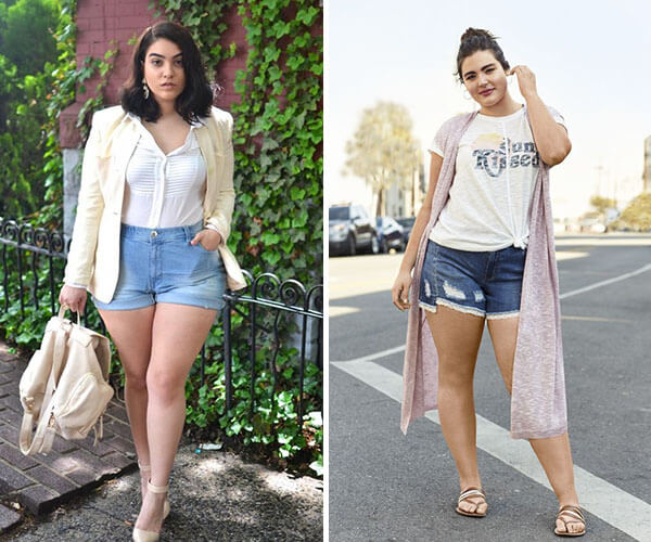 bermuda feminina plus size com barra dobrada
