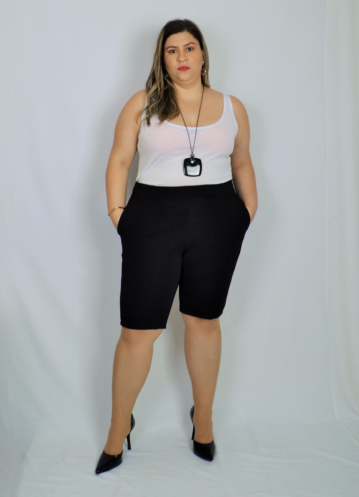 bermuda feminina plus size confortável