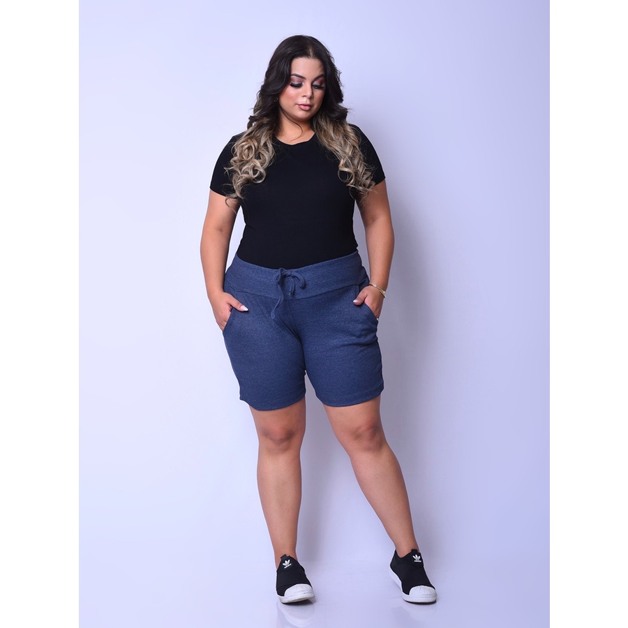 bermuda feminina plus size colorida