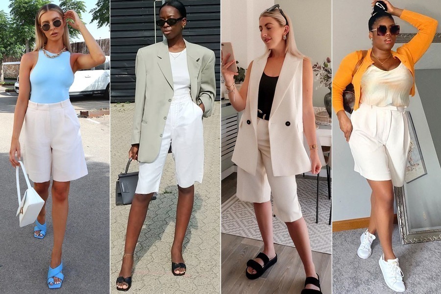 looks com bermuda social feminina