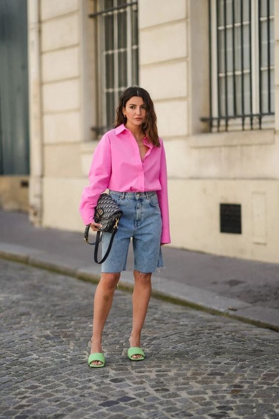 bermuda social feminina oversized