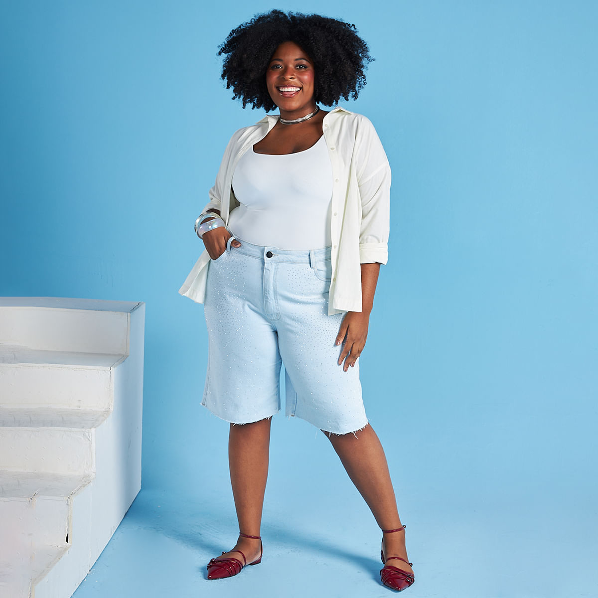 Bermuda plus size elegante