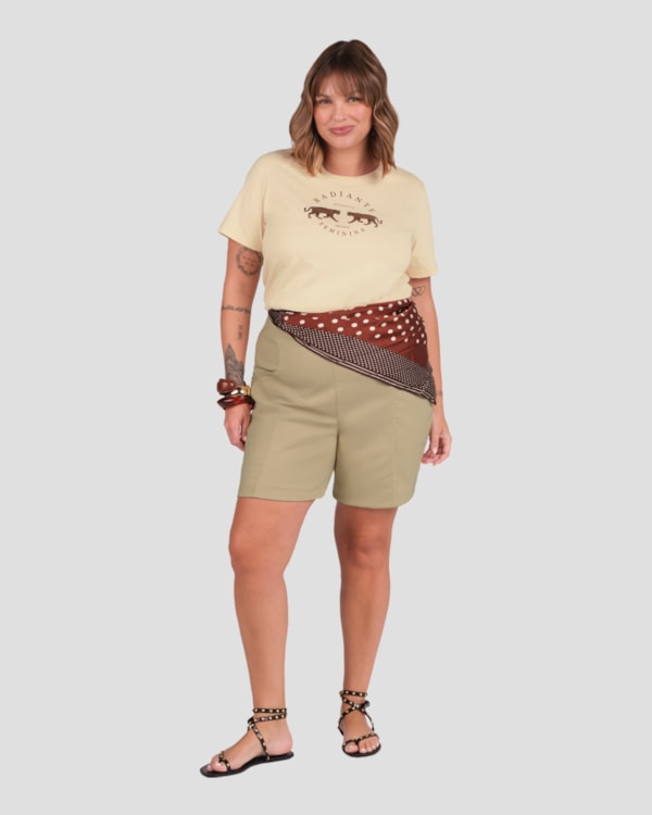 Bermuda jeans plus size feminina