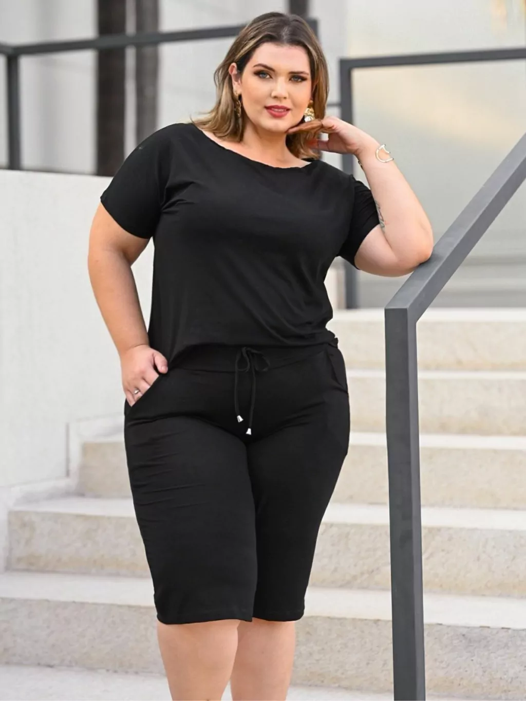 Bermuda de sarja plus size