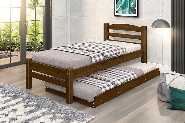 cama auxiliar de madeira maciça