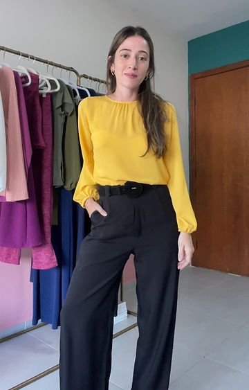blusa amarela looks 2026