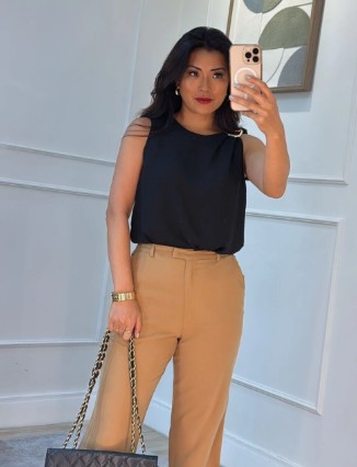 blusa crepe decote V