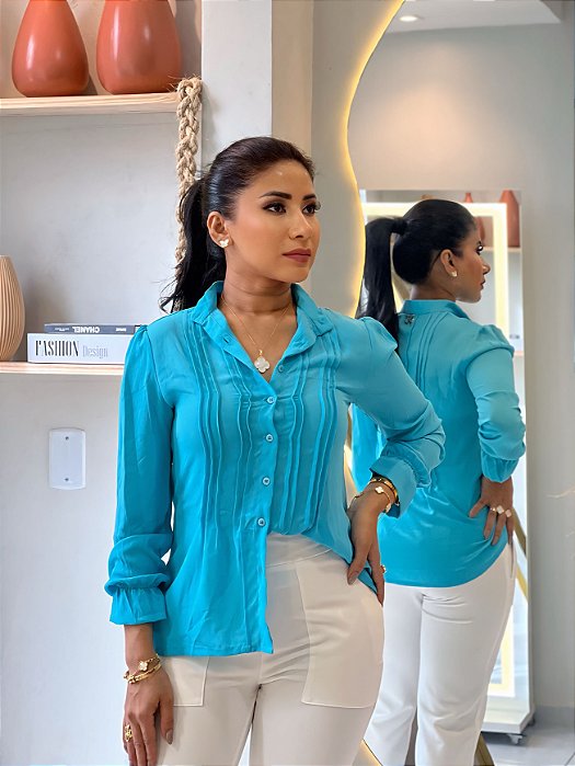 blusa crepe casual