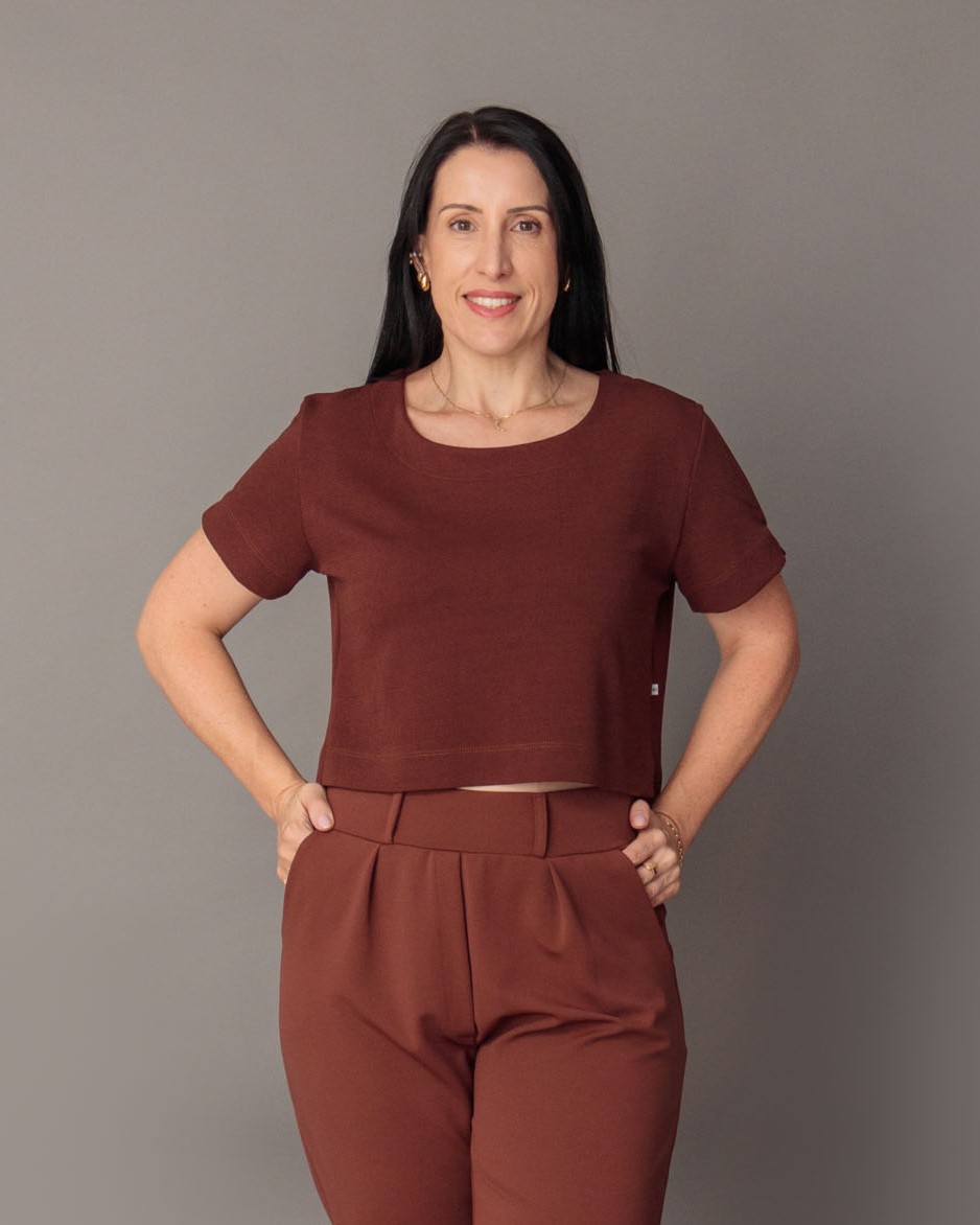 blusa crepe estampada