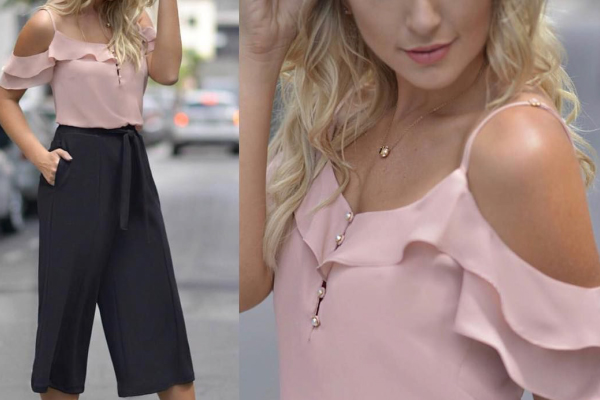 blusa crepe frente única