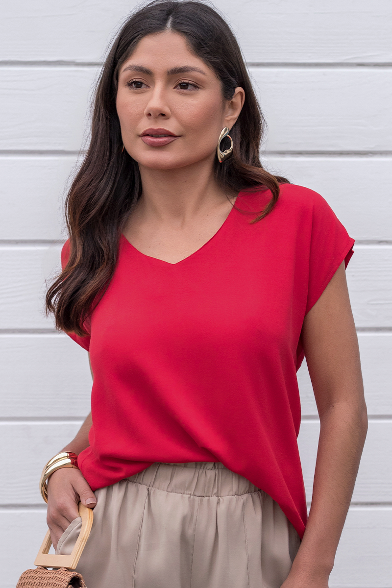 como usar blusa de viscose elegante