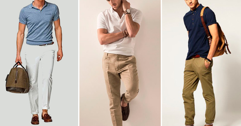 polo masculina com jeans