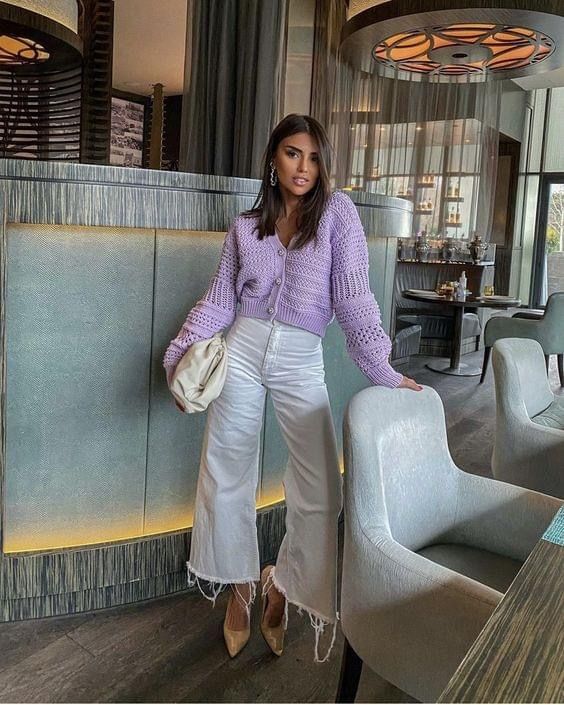 blusa lilás combina com que cor