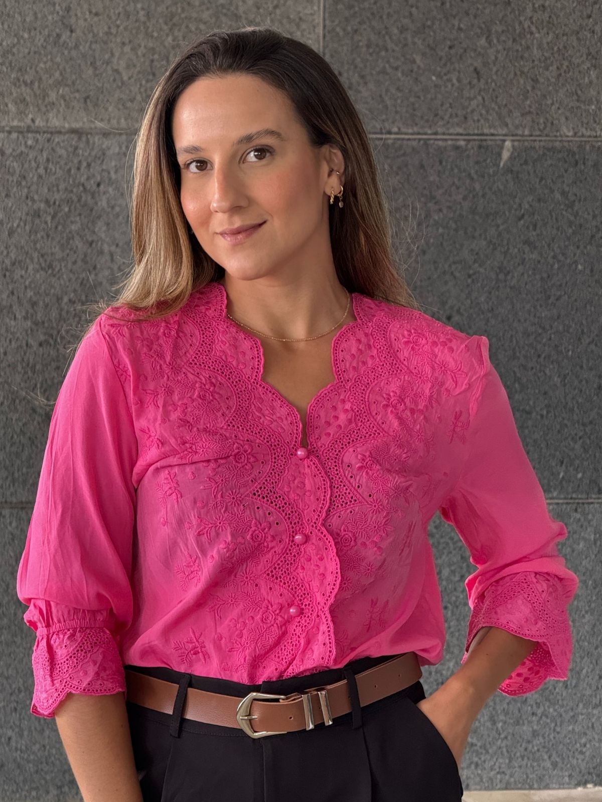 blusa de tricô manga 3/4