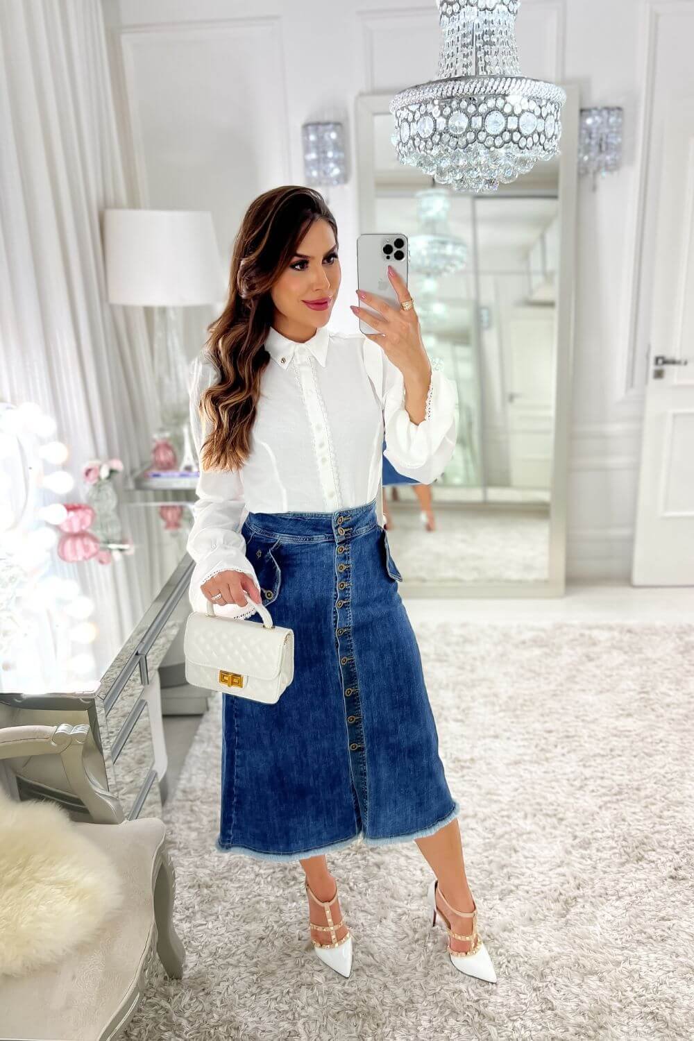 blusa social branca feminina com shorts jeans
