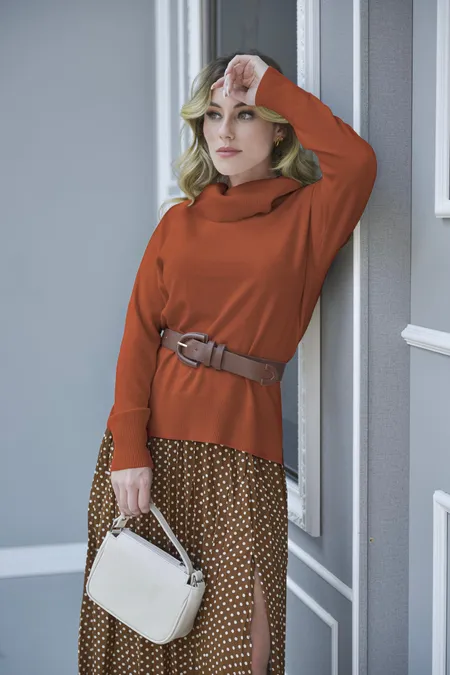 blusa terracota para jantar