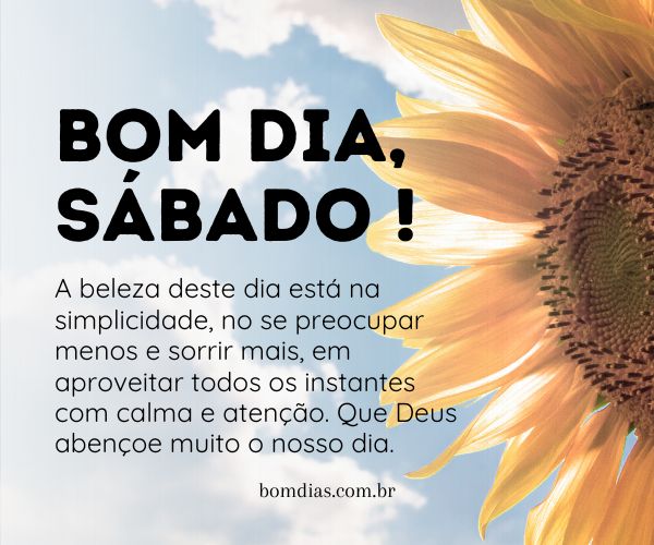 mensagens de bom dia para sábado
