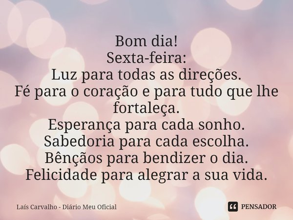 energia positiva sexta-feira
