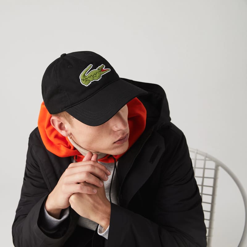 boné Lacoste preto de algodão