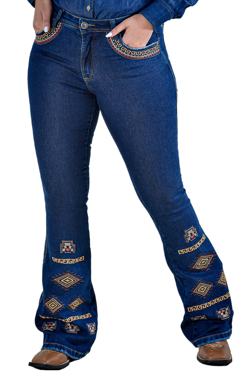 bordado em jeans country