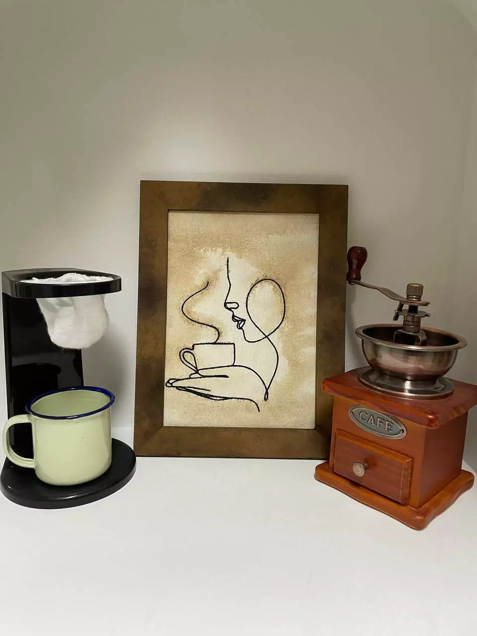 bordado xícara de café
