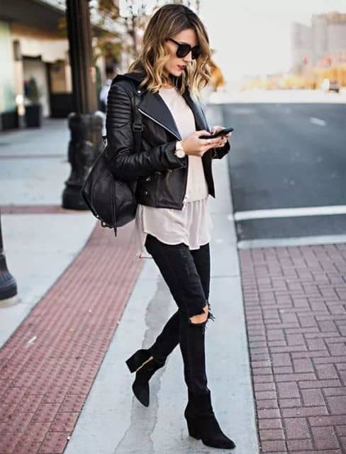 bota cano alto bico fino com vestido