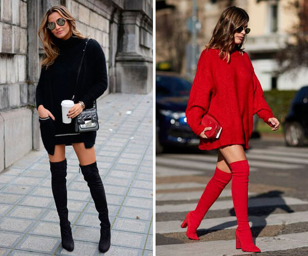 looks com bota cano alto salto fino