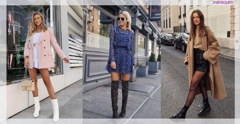 bota meia com vestido