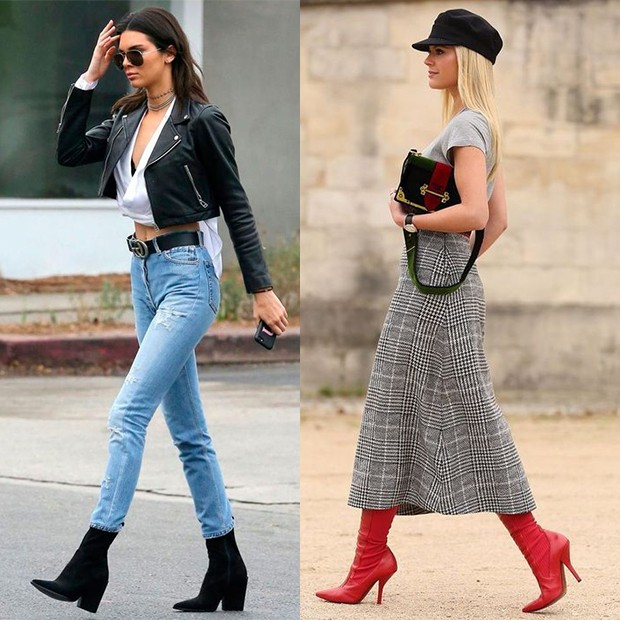 bota meia com jeans