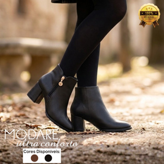Bota Modare com salto baixo (aprox. 3,5 cm) e zíper lateral